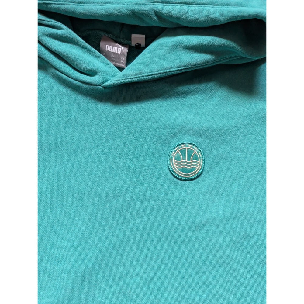 NWOT Puma Veniceball Hoodie Size XXL Mens Teal Blue Patchwork Basketball - Picture 3 of 11